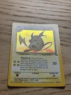 Authentic Raichu Holo Rare from the 1999 Pokemon Fossil set, card #14/62. - Image 2