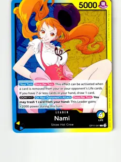 Nami (041) OP11-041 Leader A Fist of Divine Speed One Piece Lightly Played - Image 1