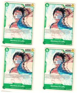 Set Of 4 Monkey D Luffy OP07-033 500 Years in the Future One Piece Trading Card - Image 1