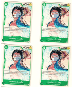 Set Of 4 Monkey D Luffy OP07-033 500 Years in the Future One Piece Trading Card - Image 3