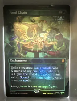 Magic: The Gathering Food Chain Enchantment Green Commander TMNT Card - Image 1