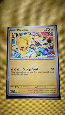 Pikachu SVP 225 Black Star Promo World Championship 2025 Stamp Pokemon Card - Image 1