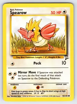 Spearow 92/130 Base Set 2 Pokemon Card TCG Vintage WOTC Nintendo Common - Nm/Vlp - Image 1