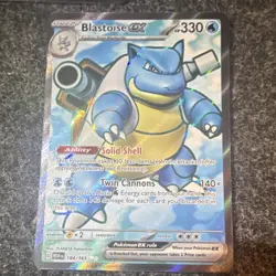 Pokemon Blastoise EX Ultra Rare Holo 184/165 Sv: Scarlet & Violet 151 Card - Image 1