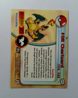 Charizard 06 Evolution Topps Series 1 1999 TV Animation Pokemon Card NM - Image 2