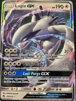 Pokemon Lugia GX Holo Ultra Rare TCG Card Sun & Moon Lost Thunder 159/214 - Image 1