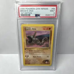 Brock's Onix 069/132 Gym Heroes 1st Edition PSA 9 Regular Common Pokemon Card - Image 1