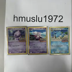 Pair Pokemon Rumble cards MP Mew 10/16 + Mewtwo 9/16 Holo + Gyardos 6/16 - Image 1