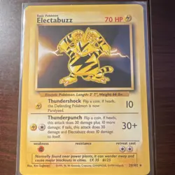 Pokemon Electabuzz 20/102 Base Set Rare English Card - Image 1