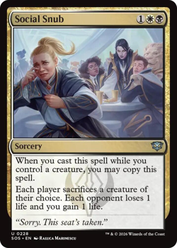 MTG Magic 1x Social Snub FOIL (M/NM) Secrets of Strixhaven - Image 1