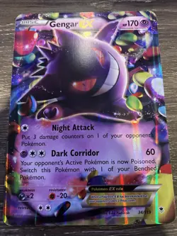 Gengar EX 34/119 Pokemon Phantom Forces Holo Rare JUMBO - Image 1