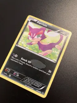 Pokemon Purrloin 64/98 Emerging Powers Regular INK ERROR MISPRINT very Rare - Image 1