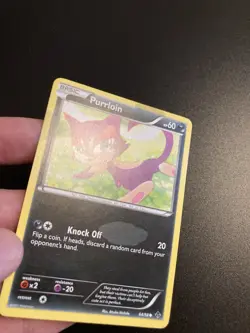 Pokemon Purrloin 64/98 Emerging Powers Regular INK ERROR MISPRINT very Rare - Image 2