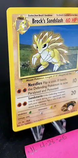 Brock's Sandslash 23/132 Non Holo Rare Gym Heroes Pokemon Card NM - MINT + - Image 2