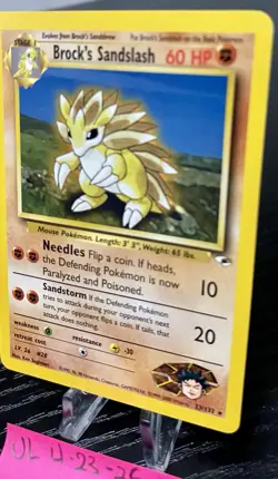 Brock's Sandslash 23/132 Non Holo Rare Gym Heroes Pokemon Card NM - MINT + - Image 3