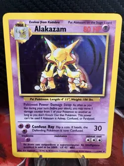 1999 Pokemon Base Set Alakazam Holo 1/102 WOTC LP Vintage Rare - Image 1