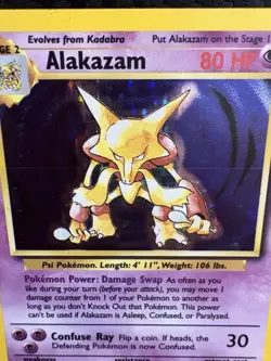 1999 Pokemon Base Set Alakazam Holo 1/102 WOTC LP Vintage Rare - Image 2