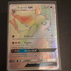2017 Pokemon TCG Sun & Moon Espeon GX Rainbow Secret Rare Card 152/149 - Image 1