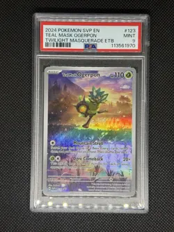2024 POKEMON - #123 - TEAL MASK OGERPON - PSA 9 - Image 1