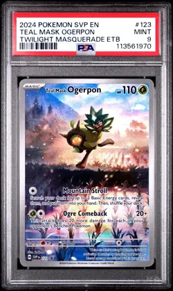 2024 POKEMON - #123 - TEAL MASK OGERPON - PSA 9 - Image 3