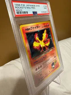 PSA 9 JAPANESE GYM 1998 ROCKET'S MOLTRES HOLO #146 Pokemon - Image 3