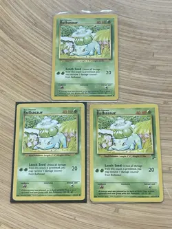 Pokemon Bulbasaur Lot Base Set Shadowless 44/102 Unlimited 67/130 Vintage WOTC - Image 1