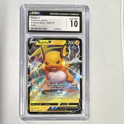 Raichu V Pokemon TCG Brilliant Stars 045/172 Ultra Rare Holo CGC 10 - Image 1