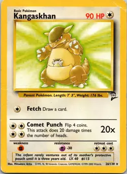 Kangaskhan 026/130 Base Set 2 MP Non-Holo Pokemon TCG - Image 1