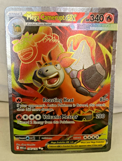 Pokemon Mega Camerupt EX 156/132 Me01: Mega Evolution Holo Ultra Rare - Image 4