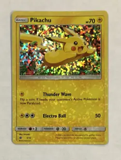 Pokemon PIKACHU 5/12 Holo Rare McDonald’s Promo Light Play Error HOLO BLEED TCG - Image 1