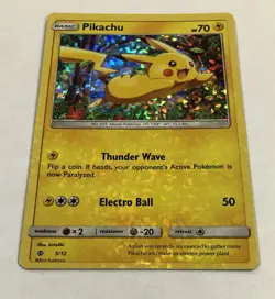 Pokemon PIKACHU 5/12 Holo Rare McDonald’s Promo Light Play Error HOLO BLEED TCG - Image 2