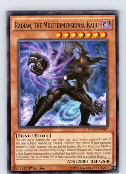 Yu-Gi-Oh TCG Radian, The Multidimensional Kaiju DOCS-EN087 1st Edition Rare NM - Image 1