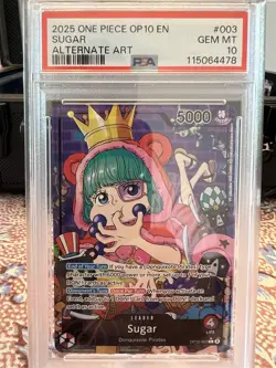 Bandai Sugar OP10-003 Royal Blood Alternate Art Foil Leader PSA 10 One Piece - Image 1