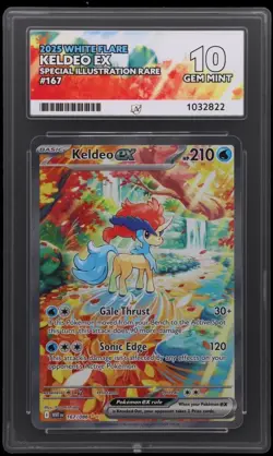 Pokemon TCG Keldeo EX White Flare Card 167/086 ACE 10 Gem Mint - Image 1