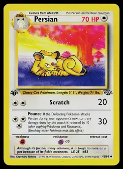 Pokemon Card Jungle Persian 42/64 Uncommon 1st Edition - Image 1