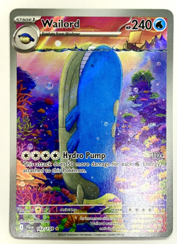Pokemon Card Wailord 162/159 Journey Together Illustration Rare Near Mint - Image 1