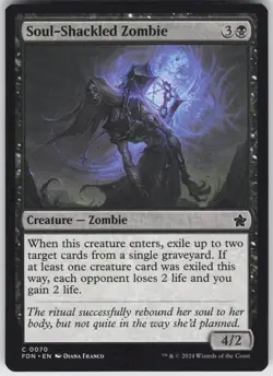 MTG Soul-Shackled Zombie 70 Foundations C Normal NM - Image 1