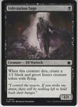MTG Infestation Sage 64 Foundations C Normal NM - Image 1