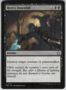 MTG Hero's Downfall 175 Foundations U Normal NM - Image 1
