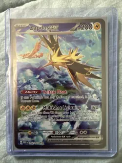 Pokemon TCG Zapdos EX 202/165 Hard Plastic Case Included - Image 1