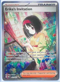 Pokemon TCG Scarlet & Violet Trainer Supporter Erika's Invitation 203/165 - Image 1