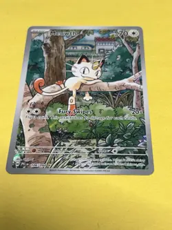 Pokemon TCG Meowth 106/094 Me02: Phantasmal Flames Illustration Rare Holo 70 HP - Image 1