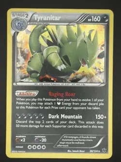 Tyranitar 56/124 Holo Rare Fates Collide Pokemon NM - Image 1
