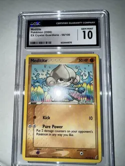 Meditite 56/100 CGC 10 GEM MINT • 2006 Pokemon EX Crystal Guardians - Image 1