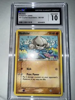 Meditite 56/100 CGC 10 GEM MINT • 2006 Pokemon EX Crystal Guardians - Image 2