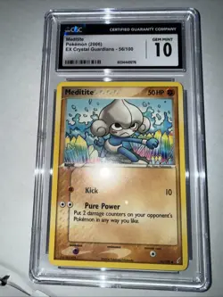 Meditite 56/100 CGC 10 GEM MINT • 2006 Pokemon EX Crystal Guardians - Image 3