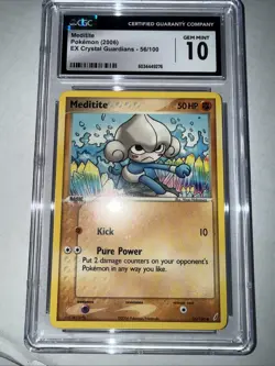 Meditite 56/100 CGC 10 GEM MINT • 2006 Pokemon EX Crystal Guardians - Image 4