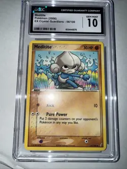 Meditite 56/100 CGC 10 GEM MINT • 2006 Pokemon EX Crystal Guardians - Image 5