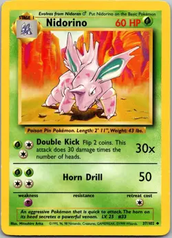 Nidorino 037/102 - Base Set Pokemon TCG LP - Image 1