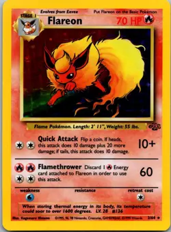 Flareon 03/64 - Jungle Pokemon TCG Unlimited Holo LP - Image 1